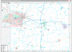 Battle Creek Metro Area Wall Map Premium Style 2026